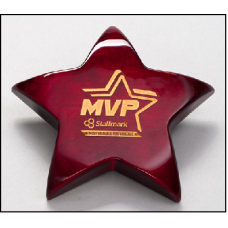 Rosewood Piano Finish Star Paperweight 