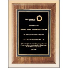  American walnut plaque with a black florentine border 