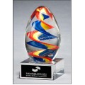 Colorful egg-shaped art glass 