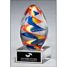 Colorful egg-shaped art glass 