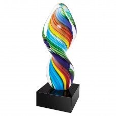 AGS49   10.5" Rainbow Twist Art Glass