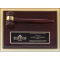 PG4470 Rosewood stained piano finish gavel plaque