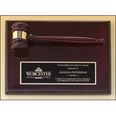 PG4470 Rosewood stained piano finish gavel plaque