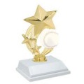 6" Color 3-Star Baseball Spinning award