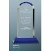 CRY273   Clear Crystal Dome on Blue Pedestal Base 