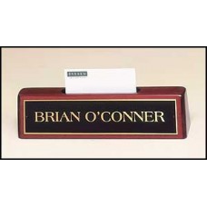 541 Rosewood piano-finish nameplate with business cardholder