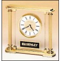 BC9 Glass Goldtone Columns Clock