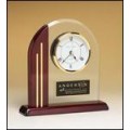 BC919 Arch Glass and Rosewood Desk Clock