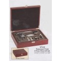 Rosewood Finish 5 Piece Wine Gift Set